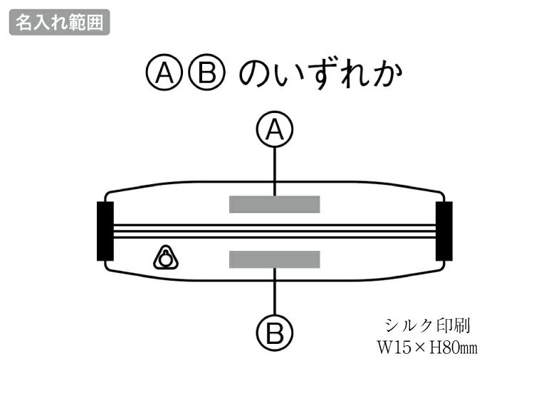 アクティブソフトフィットポーチの名入れ範囲