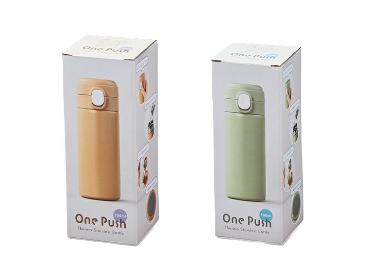 ワンプッシュ　真空保冷温ボトル300mlの化粧箱入り画像