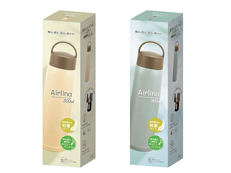 AI-04I エアリーナ ステンレス軽量キャリーボトル 500mlの化粧箱入り画像