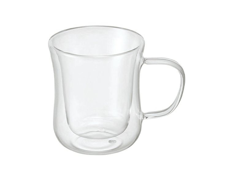 DW-07 ダブルウォールグラス 250mlは耐熱ガラスの二重構造なので結露せずテーブルが汚れません。