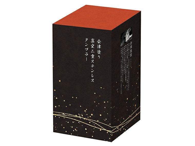 AZ-02 会津塗り 真空二重ステンレスタンブラー 490ml TWOTONEの化粧箱入り画像