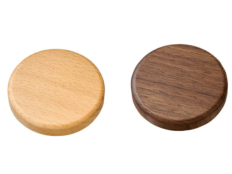 ウッド丸型マグネットはブラウンとベージュの2色展開